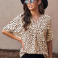 Printed V-Neck Cuffed Tunic Top