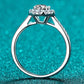 Moissanite 925 Sterling Silver Adjustable Ring