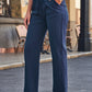 Drawstring Elastic Waist Pants with Pockets