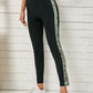 Sequin Stripe High Waist Ankle Length Pants