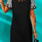Mixed Print Raglan Sleeve Twisted Dress