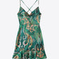 Printed Cowl Neck Ruffle Hem Dress