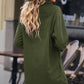 Button Front Curved Hem Raglan Sleeve Shirt Dress