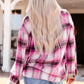 Plaid Contrast Detail Shacket
