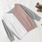Color Block V-Neck Ribbed Trim Sweater