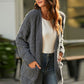 Mixed Knit Open Front Longline Cardigan