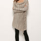 One-Button Tassel Tie Asymmetrical Hem Cardigan