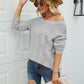 Scalloped Boat Neck Openwork Tunic Sweater
