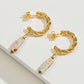 Stainless Steel Natural Stone Drop Earrings