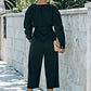 Belted Button Front Cropped Jumpsuit