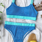 Color Block Scoop Neck Bikini Set
