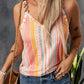 Multicolored Stripe V-Neck Tank