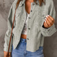 Raw Hem Button Down Corduroy Jacket with Pockets