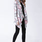 Geometric Open Front Handkerchief Hem Cardigan