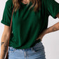Round Neck Cuffed Short Sleeve Tee