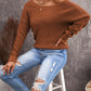 Crisscross Back Waffle-Knit Sweater