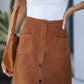 Buttoned Corduroy Mini Skirt