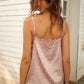 Leopard Eyelash Trim Buttoned Cami