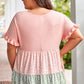 Plus Size Leopard Tiered Blouse
