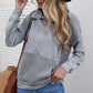 Quilted Half-Zip Sweatshirt with Pocket