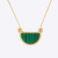 Stainless Steel Semi Circle Pendant Necklace