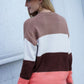 Color Block V-Neck Button Down Cardigan