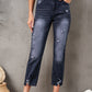 Distressed Hem Detail Cropped Jeans