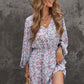 Floral Balloon Sleeve Ruffle Hem Dress