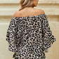 Printed Off-Shoulder Flounce Sleeve Top