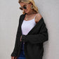 Cable-Knit Curved Hem Open Front Cardigan