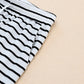 Striped Drawstring Waist Wide Leg Pants