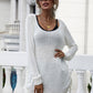 Drawstring Detail Open Back Scoop Neck Knit Top