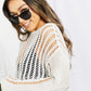 Long Sleeve Round Neck Openwork Cover-Up