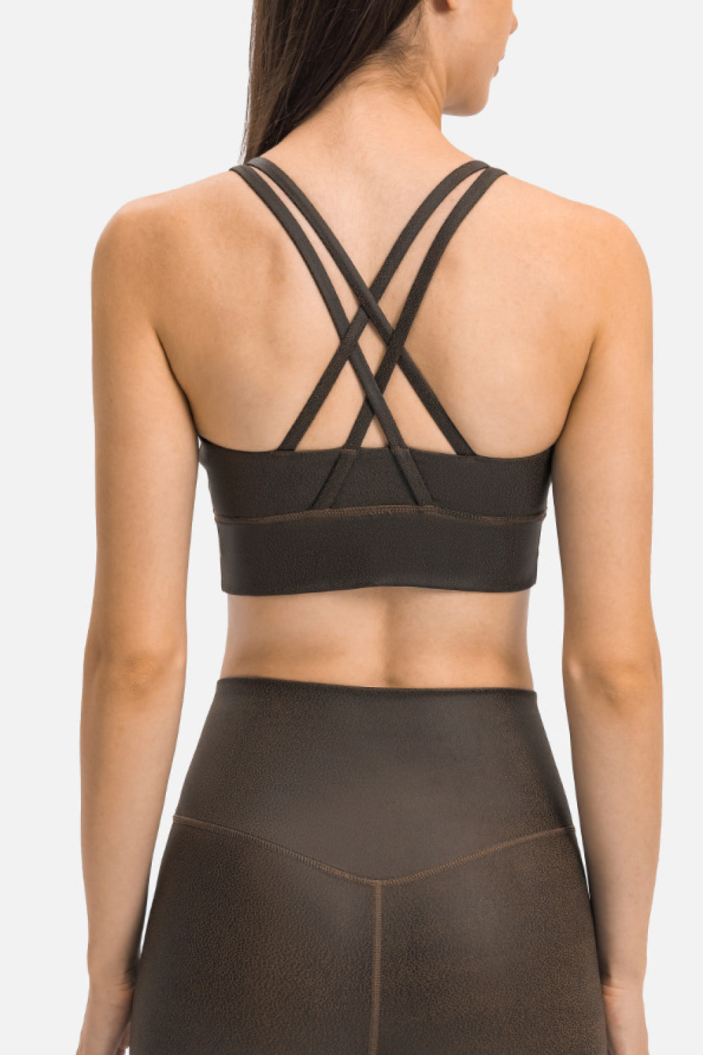 Crisscross Strappy Back Sports Bra