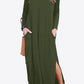 Split Long Sleeve V-Neck Maxi Dress