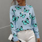 Butterfly Dropped Shoulder Crewneck Sweater