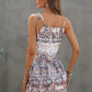 Printed Tie-Shoulder Cutout Dress