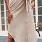 Tie Belt Frill Trim Buttoned Skirt