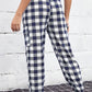 Plaid Elastic High Waist Cargo Pants