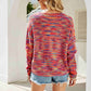 Multicolored Cable-Knit Drop Shoulder Sweater