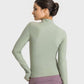 Half Zip Thumbhole Sleeve Sports Top