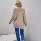 Cable-Knit Curved Hem Open Front Cardigan