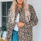 Leopard Drawstring Waist Jacket with Pockets