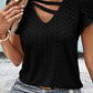 Strappy V-Neck Eyelet Top