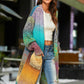 Gradient Button Down Duster Cardigan with Pockets