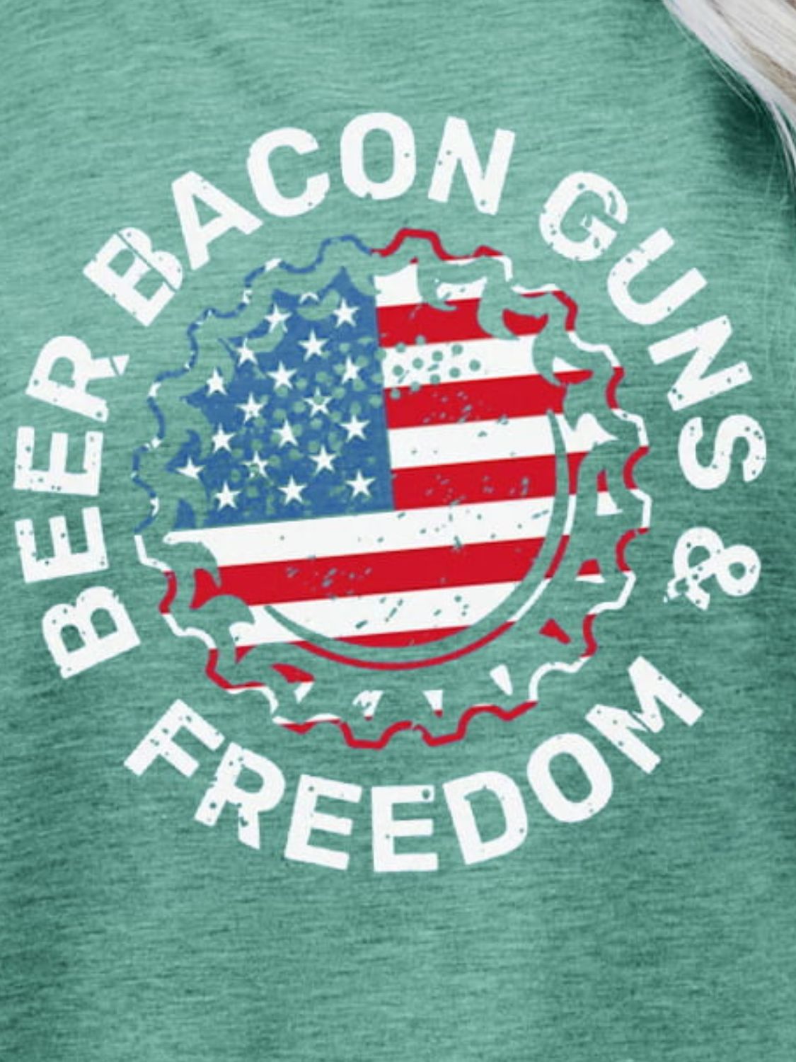 BEER BACON GUNS & FREEDOM US Flag Graphic Tee