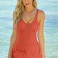 Ladder Detail Slit Swim Dress