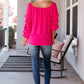 Gathered Detail Off-Shoulder Blouse