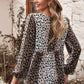 Animal Print Patchwork Balloon Sleeve Blouse