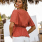 Printed Tied Flutter Sleeve Babydoll Blouse